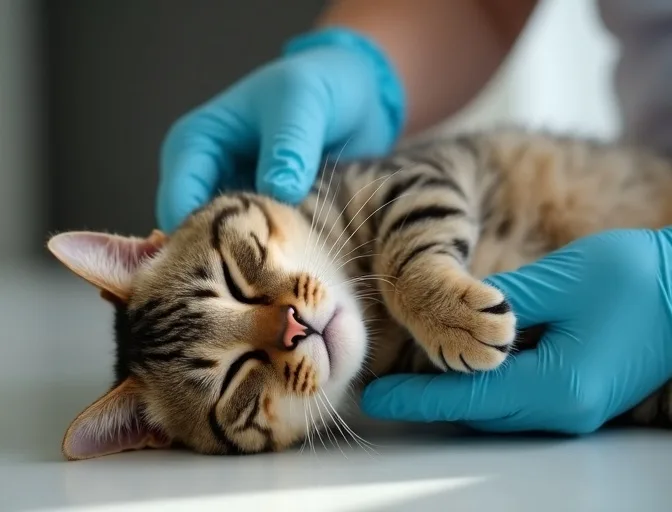 Specialist carefully handling a deceased cat with dignity in Roxburgh Park